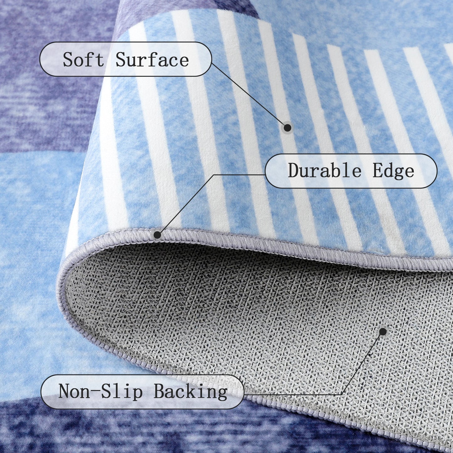 Area Rugs for Living Room, Machine Washable Vintage Rug,