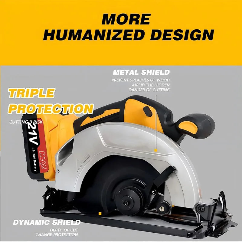 Cordless Circular Saw 7-1/4 Inch Brushless Power Circular Saws, 0-50 Degree Bevel Capability