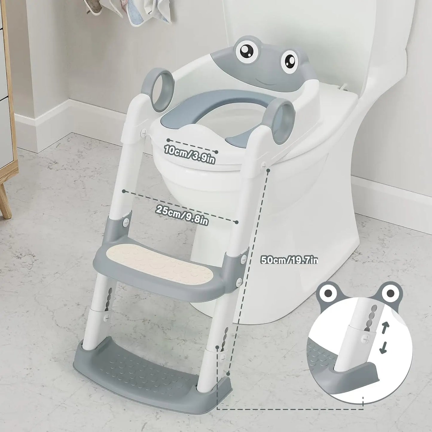 Potty Training Seat with Adjustable Height Step  Toilet Trainer for Girls Boys
