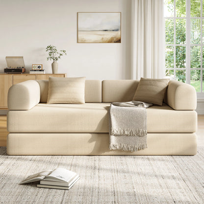 Convertible Floor Sofa Bed with Fixed-Shape Frame,  5-in-1 DIY Combination Modular Sofa,  for Living Room Bedroom Playroom