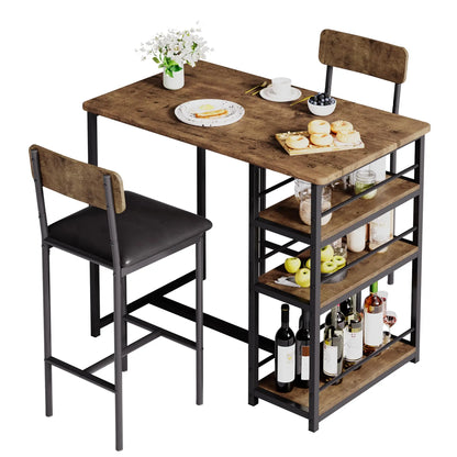 Narrow bar table, bar stool with 2 stools,
