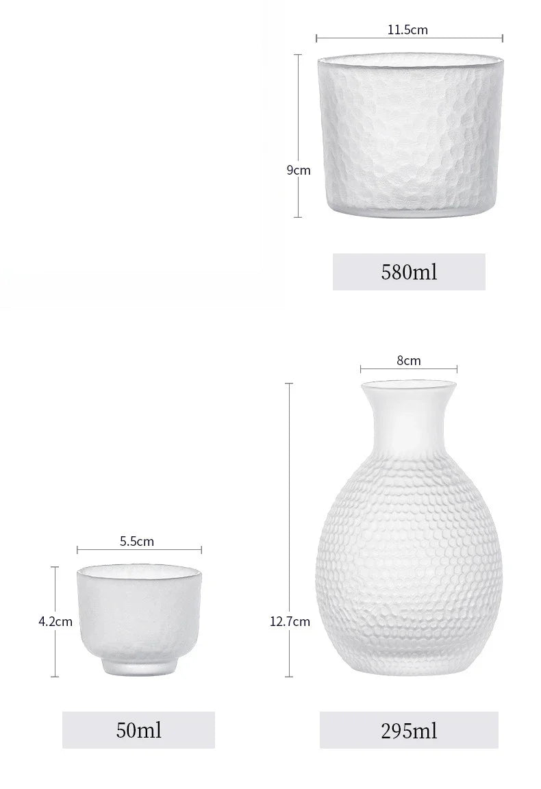 Japanese Glass Bar Sets Glass Sake Wine Set Baijiu Whisky Cocktail Set Glass Flask Barware
