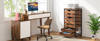 7-Drawer File Cabinet with Drawers & Wheels, Wood Mobile Storage Drawer