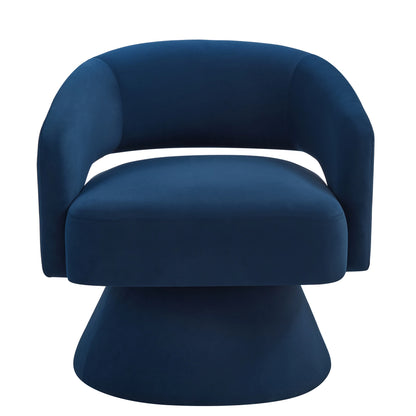 Modern Swivel Chair Upholstered Velvet Round Accent Armchair