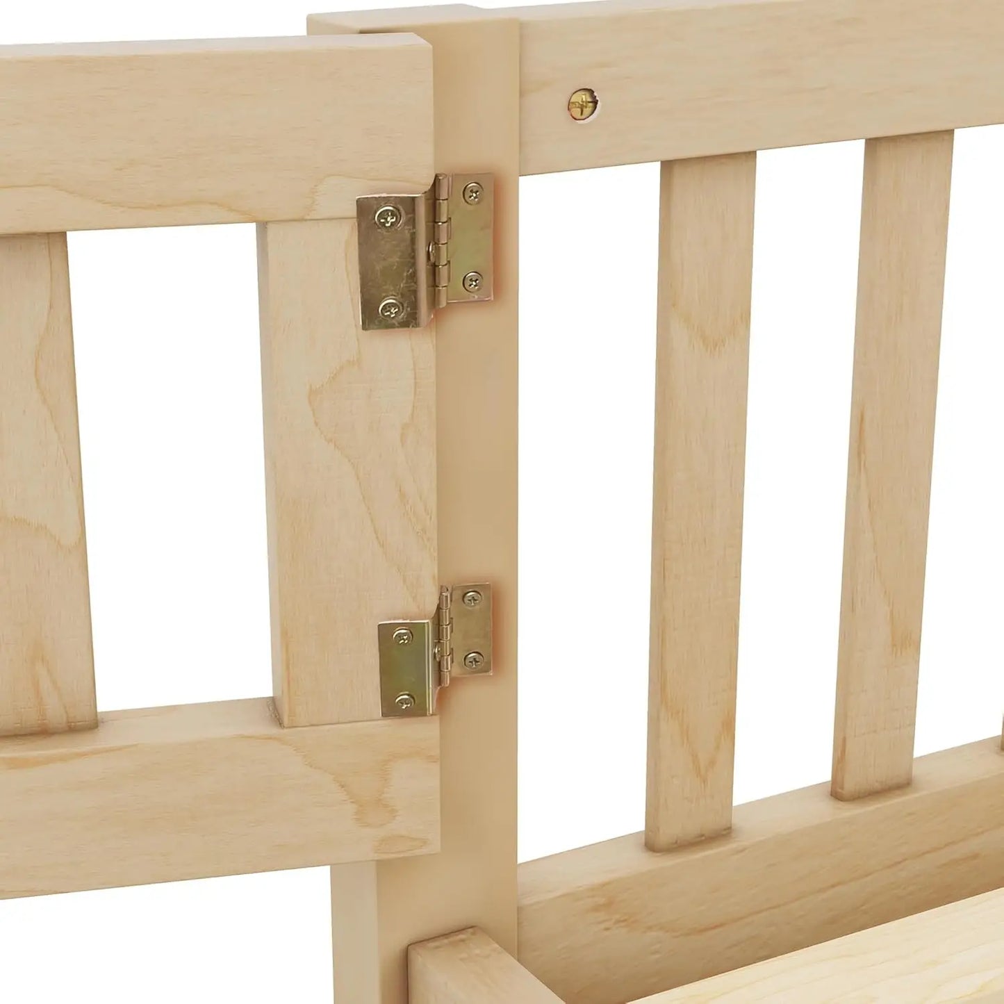 Toddler Floor Bed Frame with Safety Guardrails Doors Wood Slat Support Bed Detachable Platform Bed for Kids Bedroom Nursery