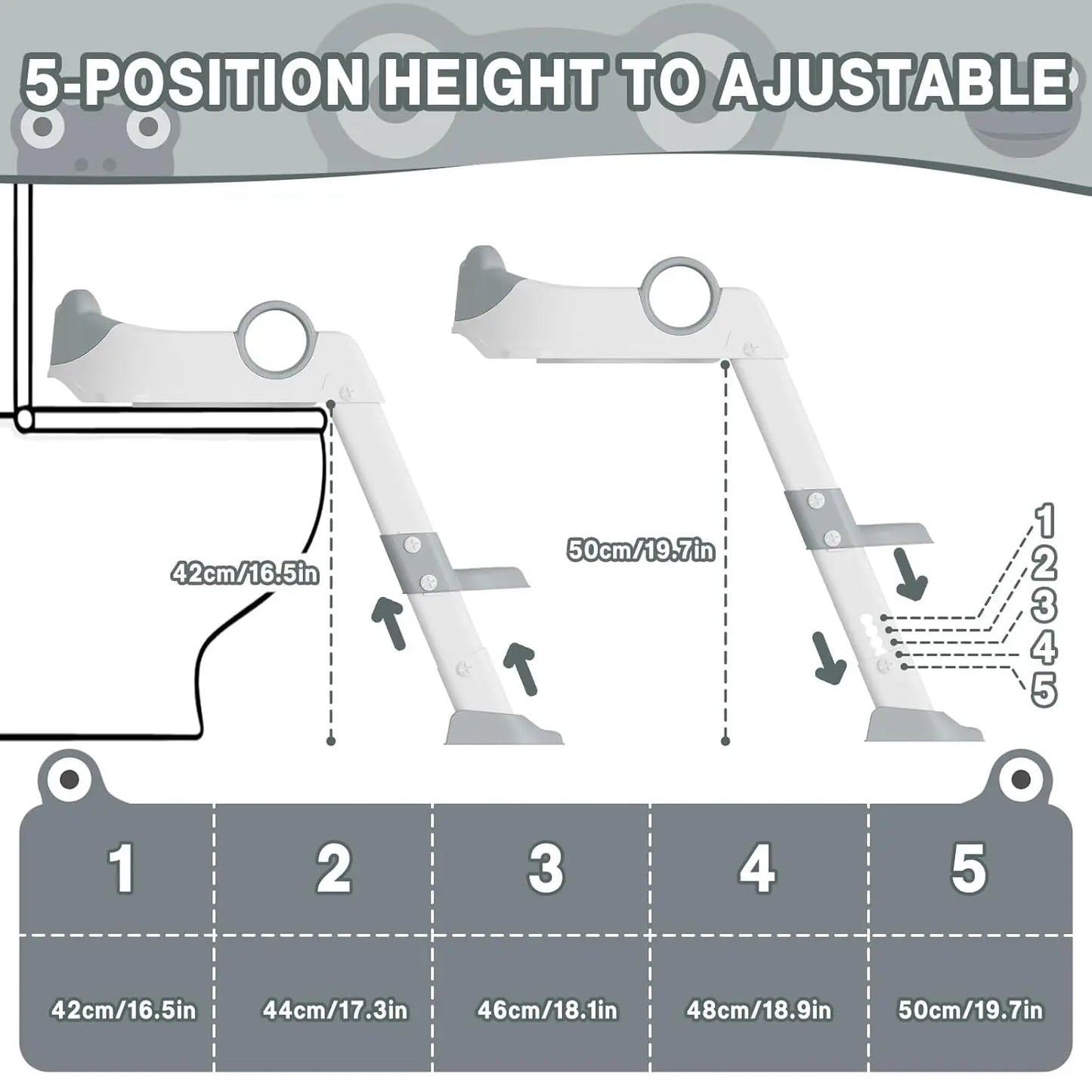 Potty Training Seat with Adjustable Height Step  Toilet Trainer for Girls Boys