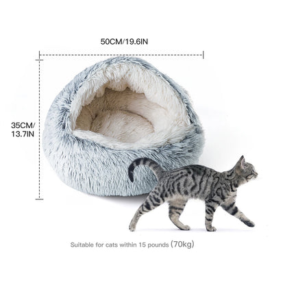 25'' Pet Cat Dog Lovely Cat Beds Nest Soft Comfortable Semi-enclosed Cat Nest Kennel indoor Pet house Supplies for Pet to Rest