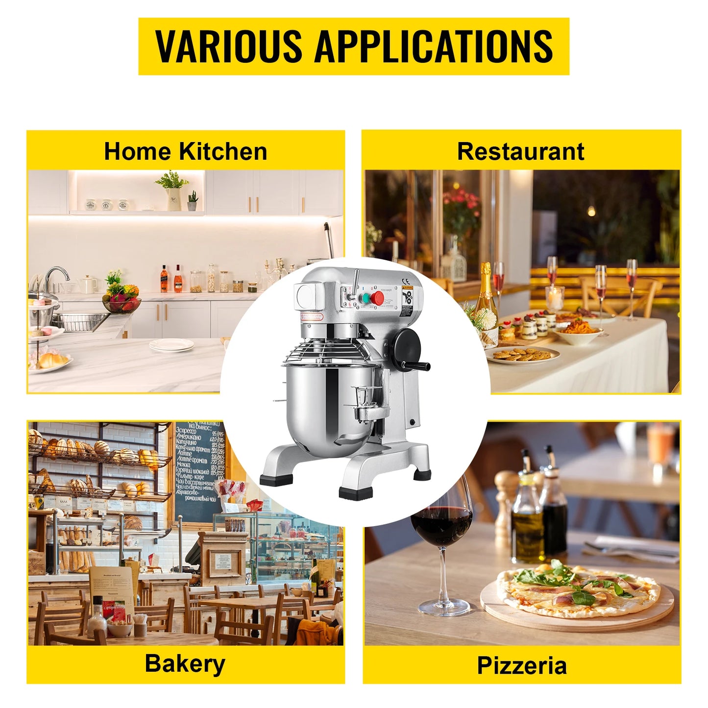 Electric Dough Machine Stainless Steel Commercial Cream Egg Whisk Mixer Processor Kitchen Food Stand Blender