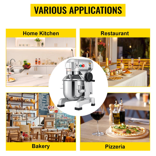 Electric Dough Machine Stainless Steel Commercial Cream Egg Whisk Mixer Processor Kitchen Food Stand Blender