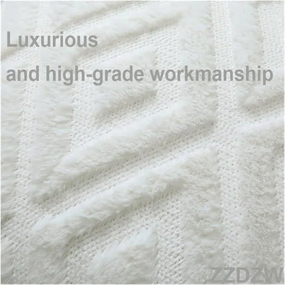 Soft Throw Pillow Covers 18x18 - Plush Wool Decorative Pillow Covers - Couch Sofa Pillow Covers for Living Room - with 3D