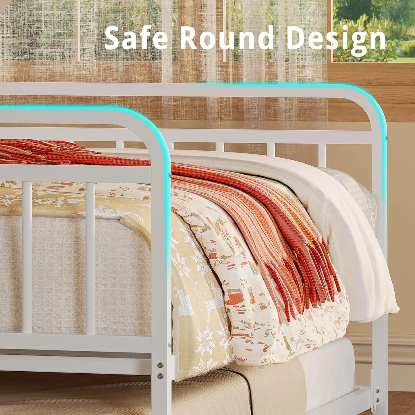 Daybed with Trundle, Sturdy Metal Full Twin XL Size Bed Frame with Upholstered Headboard Charging Station