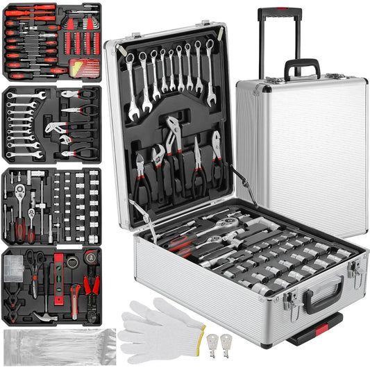 Tool Set Home Repair Tool kit with Trolley Case Mechanic Wrenches Socket Hand Tools for Daily Use Househould Work Repair