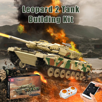 tank toy Technical The APP&RC Leopard 2 Tank Building Block Assembly Tank Brick Set Kids Christmas Gift