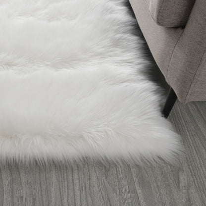 Faux Fur Sheepskin Area Rug Bedroom Blanket Living Room
