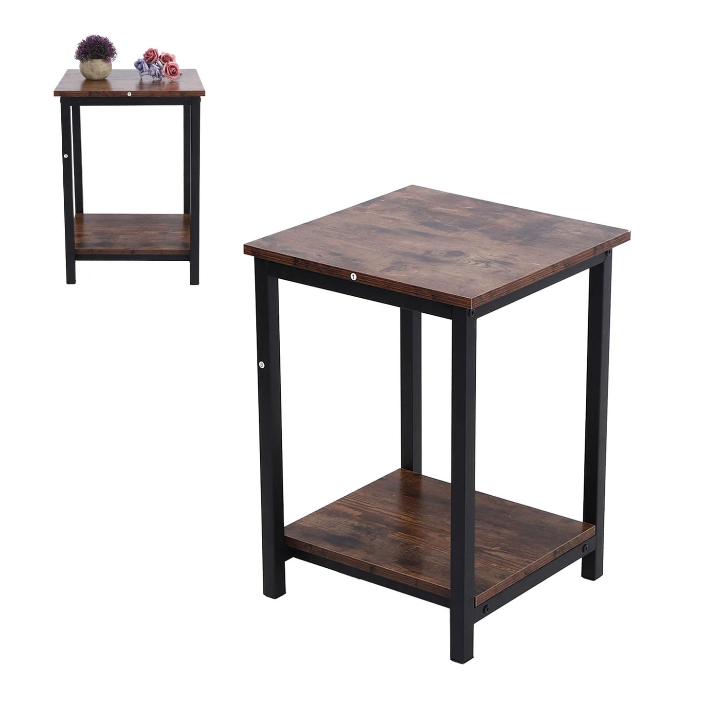 Living Room Desk Simple Double Layer Storage Cabinet Coffee End Table