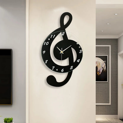 Durable Stylish Musical Note Wall Clock, Silent Non-Ticking, Battery Operated,