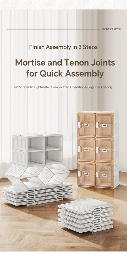 Foldable Clear Shoe Box,One Piece Shoe Rack, Bedroom Living Room Entrance Dormitory Accessory (For Entrance) Folding Sneaker