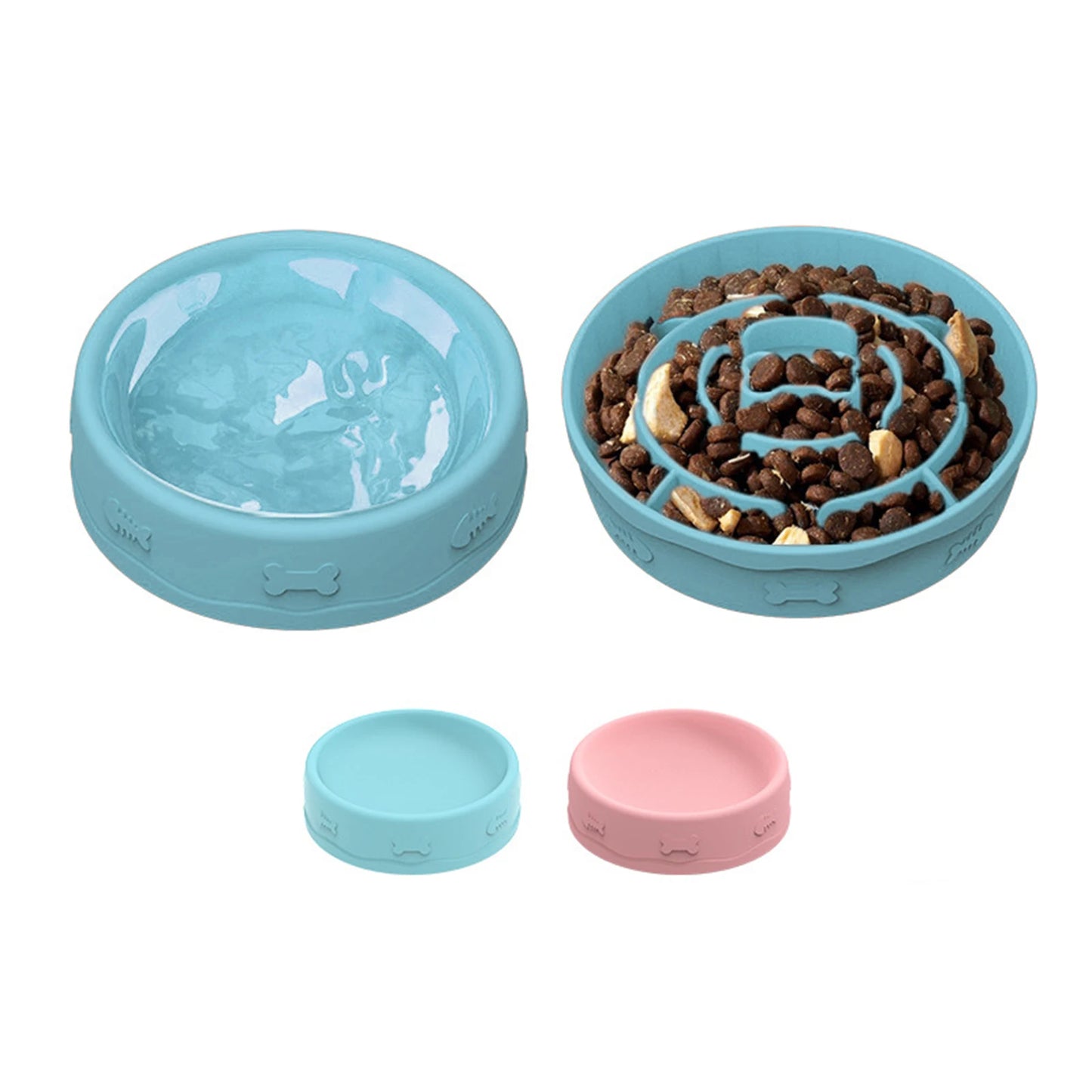2-in-1 Pets Silicone Slow Feeder,