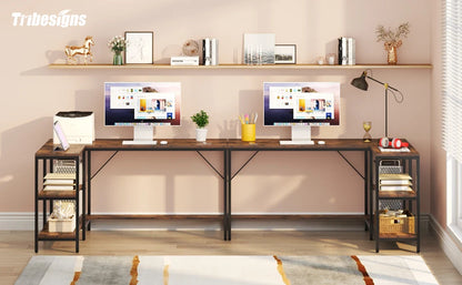 Desk with Storage Shelves