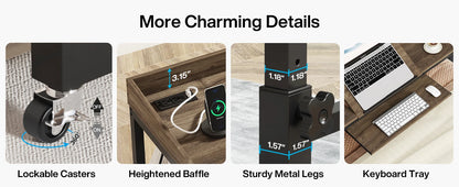 Height Adjustable Overbed Table with Wheels, Queen Size  Laptop