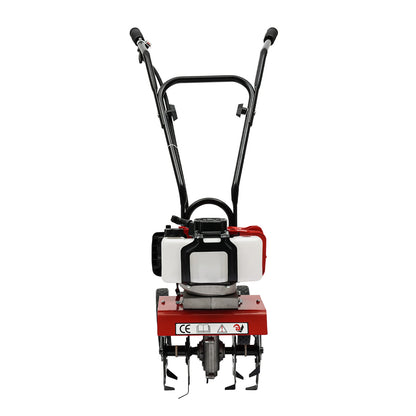 Gasoline Garden Tiller Cordless 2-stroke Air-Cooled Cultivator Rotary for Trenching Loosening 12in/30cm Wide 12cm dp