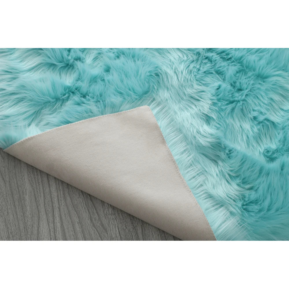 Faux Fur Sheepskin Area Rug Bedroom Blanket Living Room