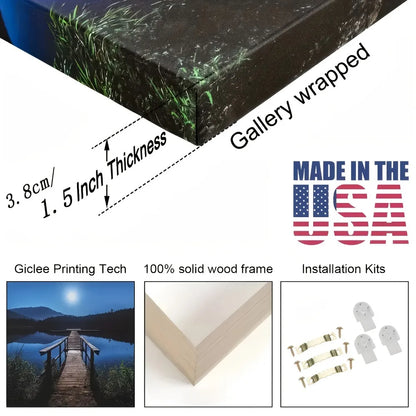 Sunset Beach Canvas print - Ocean Landscape, thickness 1.5 inches, suitable for interior decoration, seaside theme decoration