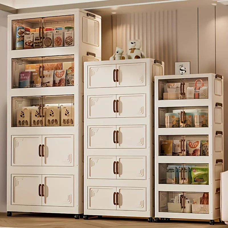 3/4-Tier Foldable Storage Cabinet, Portable Wardrobe Organizer, Stackable Storage Drawers. For Bedroom, Living Rm, Office, Kitch