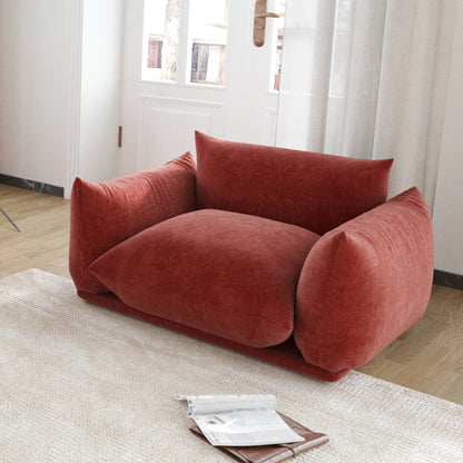 Comfy Chenille Single Accent Chair Deep Seat Couches Mid-Century Sofa 50" Plush Sofas Furniture for Small Spaces Living Room
