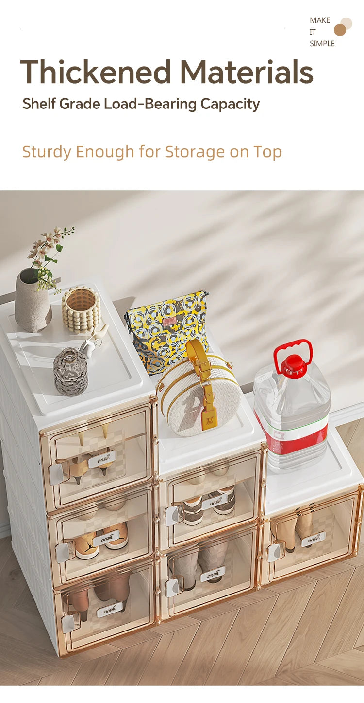 Foldable Clear Shoe Box,One Piece Shoe Rack, Bedroom Living Room Entrance Dormitory Accessory (For Entrance) Folding Sneaker