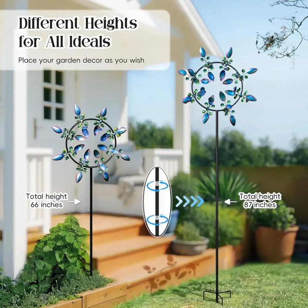 Large Wind Spinners Outdoor, Kinetic Metal Wind Spinners or Yard and Garden, Git or amily or riends (30'' W x 87'' H)