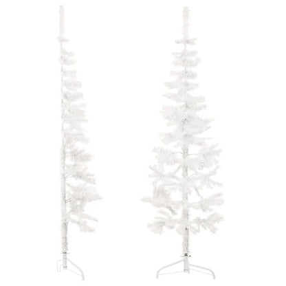 Slim Artificial Half Christmas Tree with Stand White 6 ft