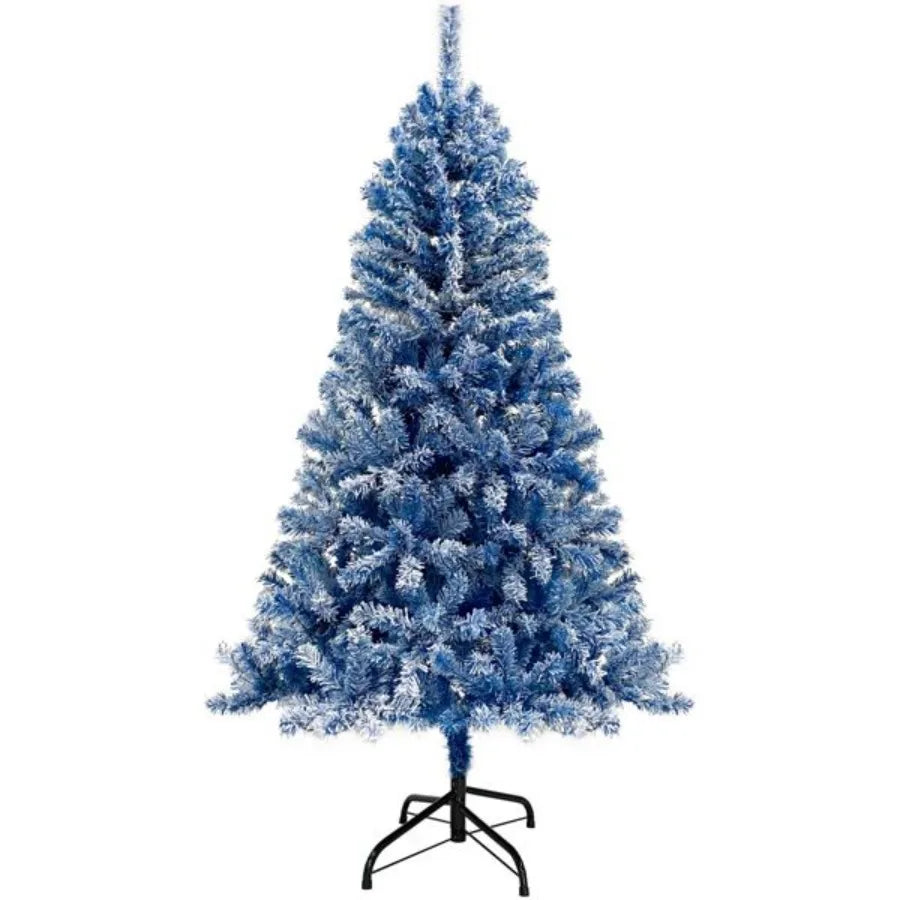 6FT Pre Lit Hinged Artificial Fir Christmas Tree Xmas Tree Snow Flocked