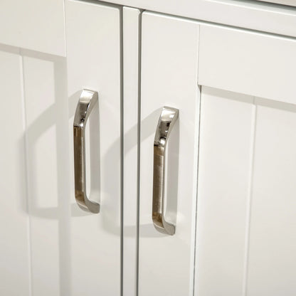 Island with Storage Cabinet, Butcher Block Countertop,