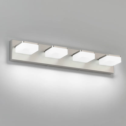 25.59-Inch LED Modern Mirror Headlight, 360° Rotating Art Light, Acrylic + Metal, Dimmable Bathroom Vanity Light