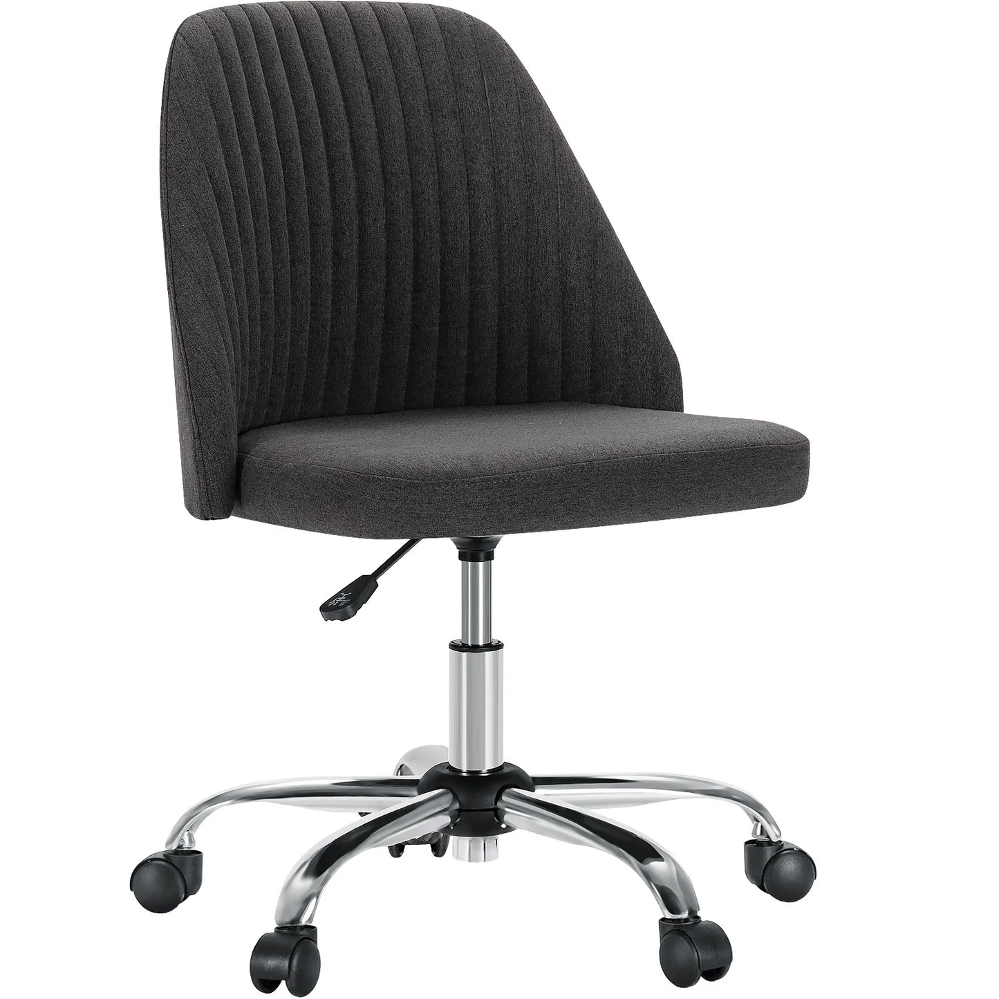 Armless Small Desk Office Chair Cute Vanity Swivel Chair with Back Modern Fabric with Wheels Swivel Task Home Gaming Chair