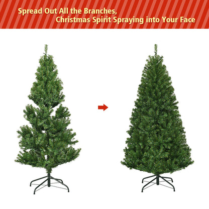 4Ft Pre-Lit Artificial Christmas Tree Premium Hinged w/ 100 LED Lights & Stand