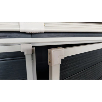 8x6ft Outdoor Resin Garden Shed with Floor and 2 Windows, Plastic Patio Outdoor Storage Shed with Lockable Door for Garden Tools