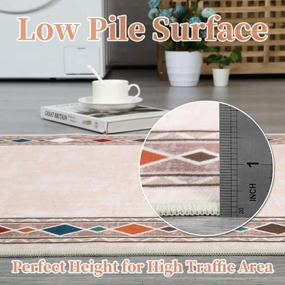 Border Solid Large Rug 9x12ft Rug Washable Area Rug for Living Room Dining Room Rug Bedroom Carpet Area Rugs for Farmhouse