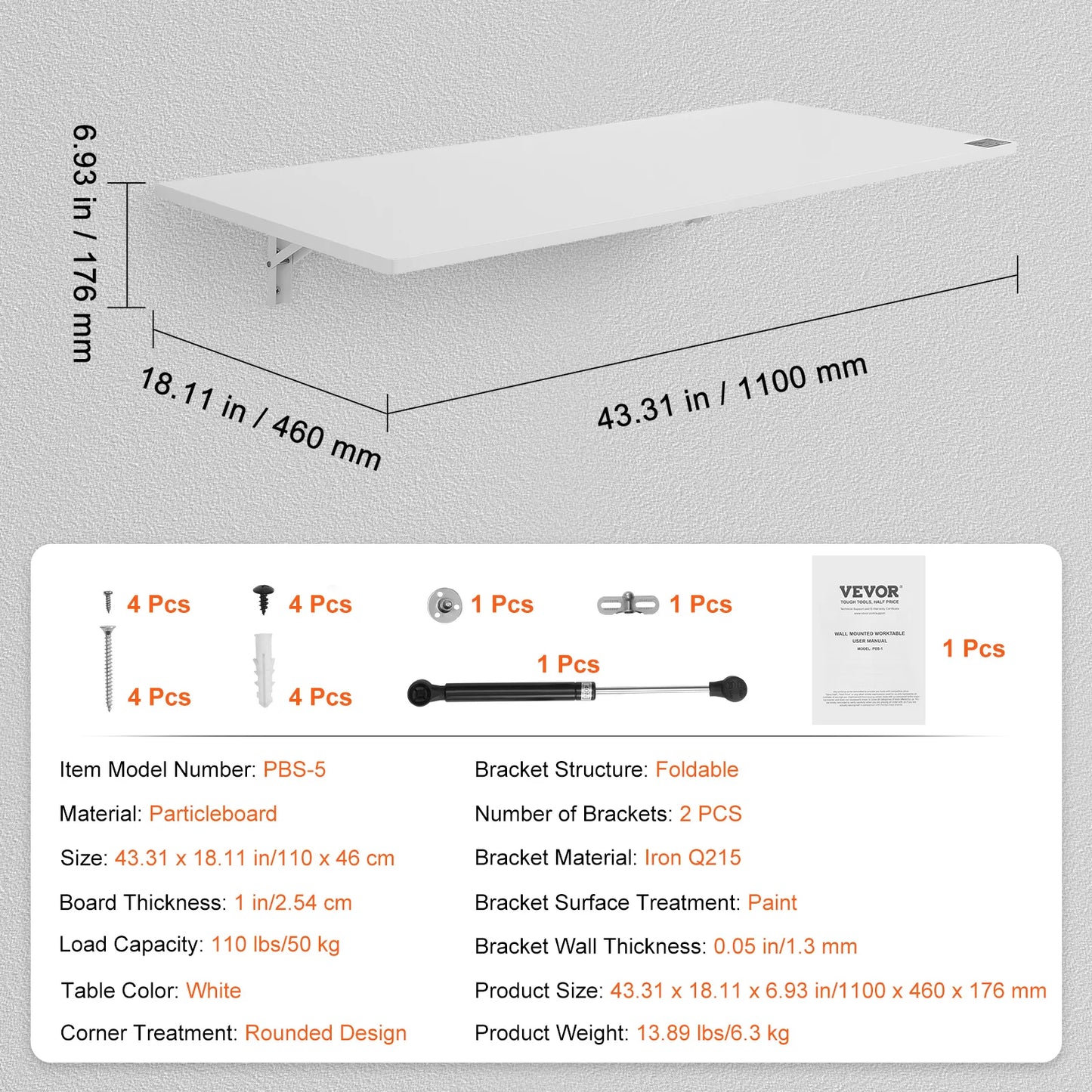 Wall Mounted Folding Table Drop Leaf