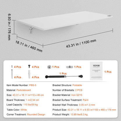 Wall Mounted Folding Table Drop Leaf
