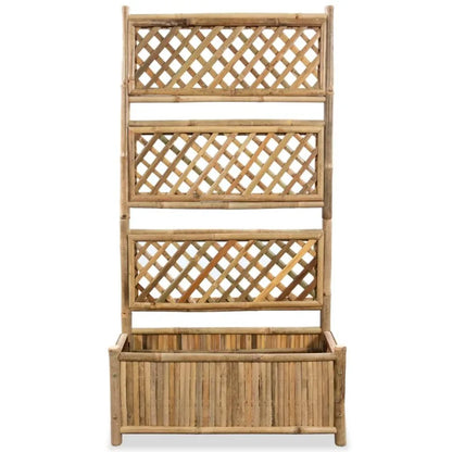 Garden Raised Bed with Trellis Bamboo 27.6