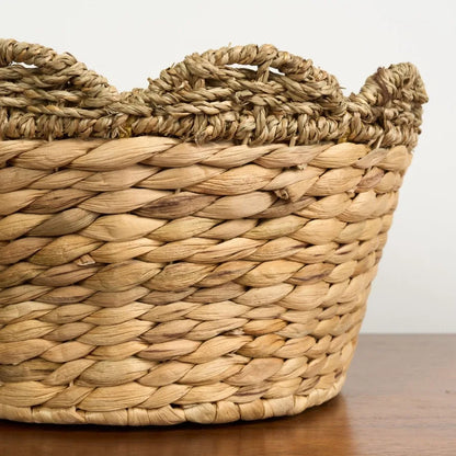 Water Hyacinth Woven Round Multi Use Kitchen and Bathroom 14 12 10 Basket Natural Brown