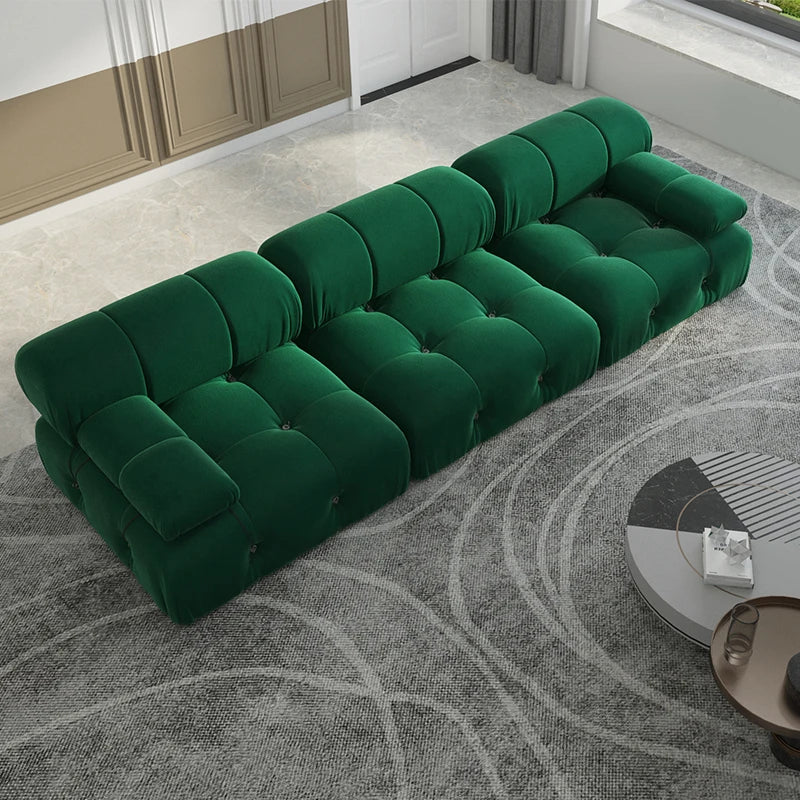 Minimalist Modular Sectional Sofas Modern Velvet Convertible Couches 3 Seats Living Room Sofa Sets