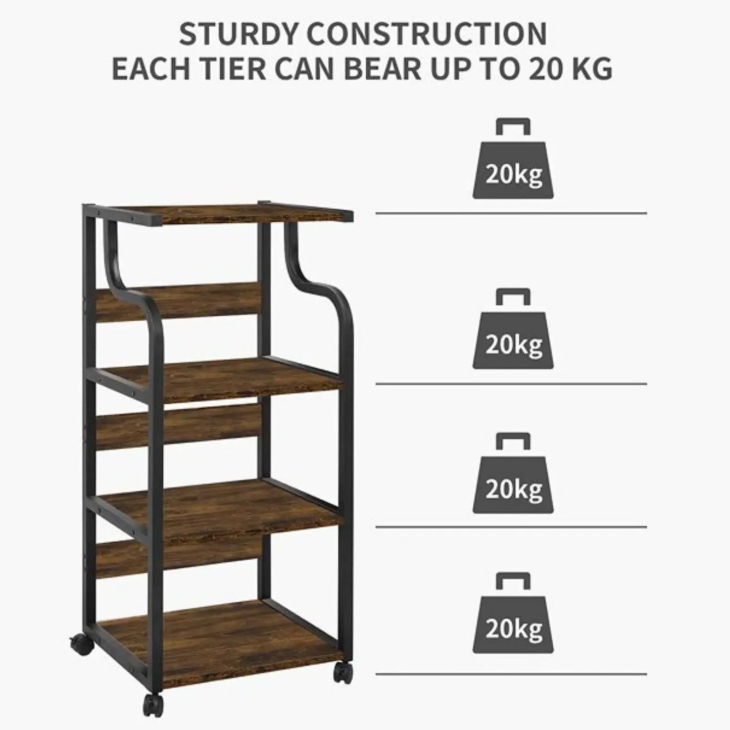 Homfa Mobile Printer Stand Scaner Rolling Cart Home Office Storage Organizer Rack Desk Organizers