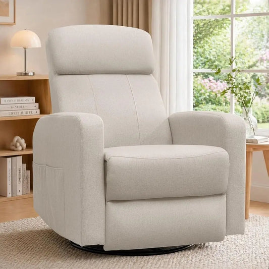 Electric Swivel Recliner Chairs for Adults, Nursery Glider Rocking Chairs with USB & Type-C Ports