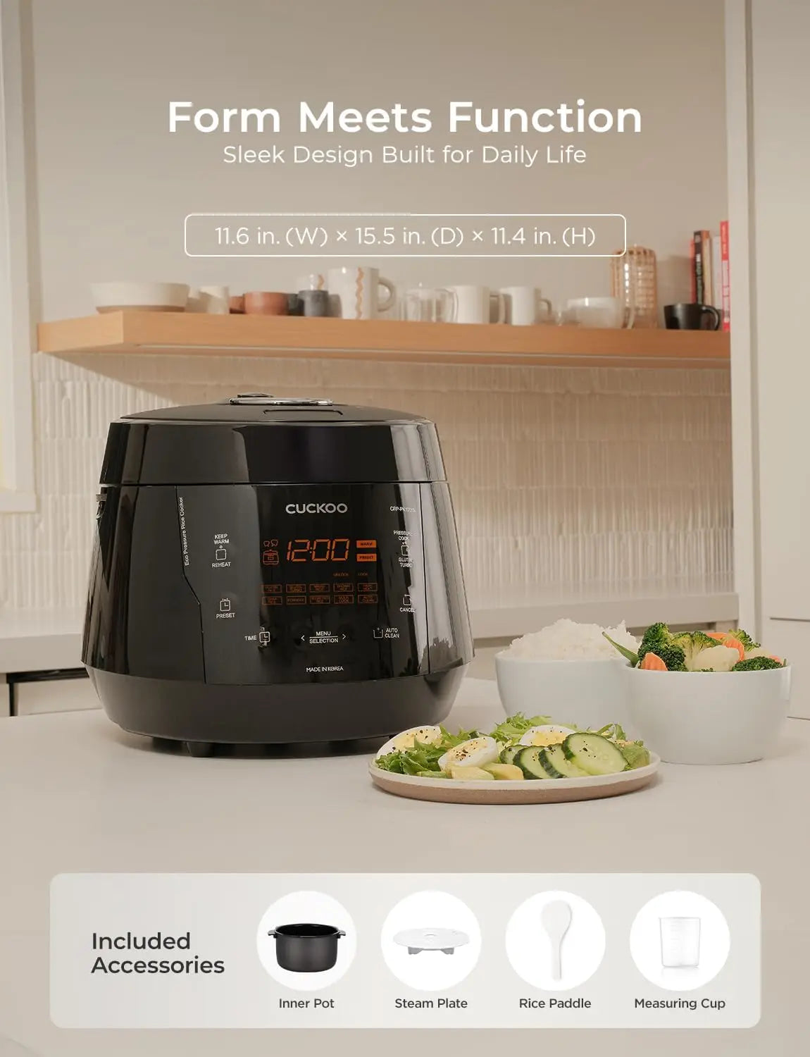 High Pressure Rice Cooker 10-Cup Uncooked / 20-Cup Cooked with Nonstick Inner Pot, Large Rice Maker