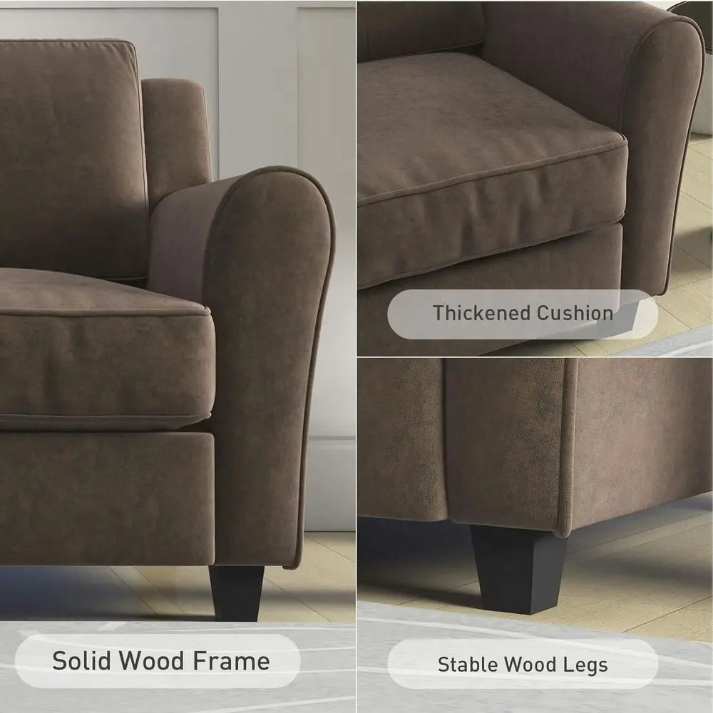 Brown Loveseat Sofa Couch, 2 Seater Love Seat