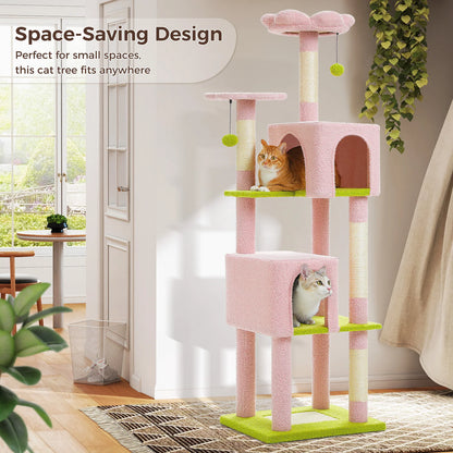 Cat Tree Tower with 4 Natural Sisal Scratching Posts