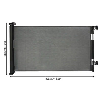 White/Black Iron Pet Fence 40-300cm Adjustable 84cm Height 10-40lbs Small Medium Dogs Indoor Safety Gate